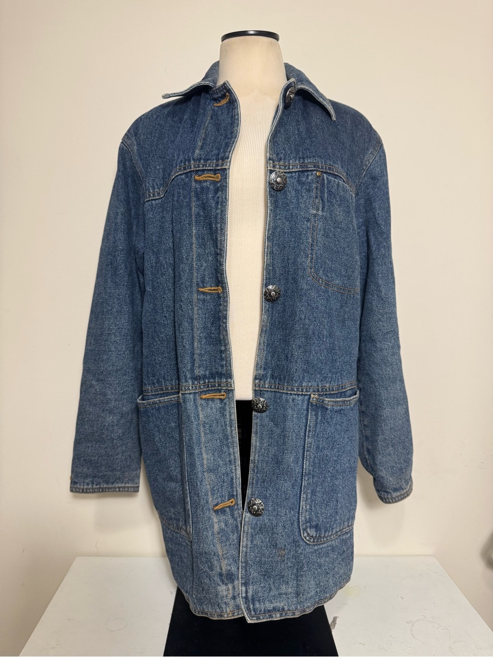 Vintage Wrangler Premium denim Women’s Blue Button Front Lined Jacket S